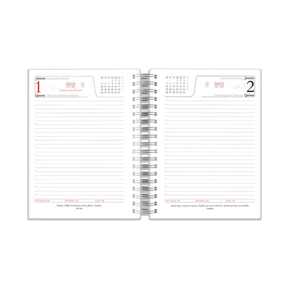 Agenda Wire-o Metalizada com Recorte em S